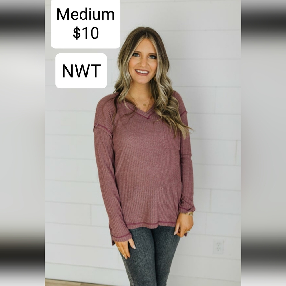 Waffle knit top
